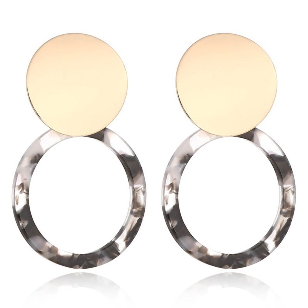 *ADELAIDE* Black x White Round Fashion Earrings